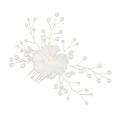 Exquisite Flower Hairpin Wedding Party Hair Comb Handmade Imitation Pearl Headdress for Woman Girl Bride (Golden)