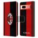 Head Case Designs Officially Licensed AC Milan Crest Red And Black Leather Book Wallet Case Cover Compatible with Google Pixel 7a