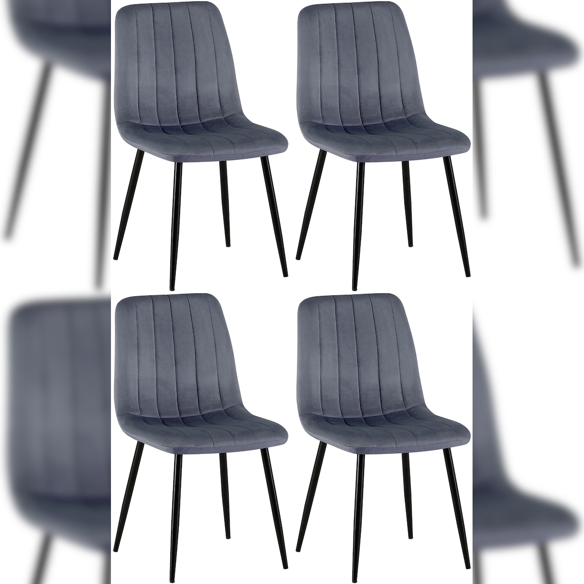 CLP 4er Set Stühle Dijon dunkelgrau/Samt Image