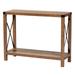Rumi Modern Farmhouse Natural Brown Finished Wood And Black Metal Console Table by Baxton Studio in Natural Brown Black