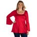 Long Bell Sleeve Flared Plus Size Tunic Top