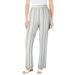 Plus Size Women's Straight Leg Linen Pant by Woman Within in Natural Khaki Stripe (Size 28 WP)