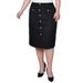 Slim Tweed Double Knit Skirt with Pockets