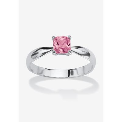 Women's Birthstone .925 Silver Solitaire Ring by PalmBeach Jewelry in June (Size 7)