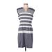 Tommy Hilfiger Casual Dress - Sheath V-Neck Sleeveless: Blue Stripes Dresses - Women's Size 12