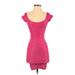 Bebe Cocktail Dress - Bodycon: Pink Solid Dresses - Women's Size P