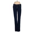 Abercrombie & Fitch Jeggings - Low Rise Straight Leg Boyfriend: Blue Bottoms - Women's Size 4 - Dark Wash