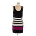 Express Casual Dress - Sheath Scoop Neck Sleeveless: Black Color Block Dresses - Women's Size Medium