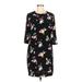 Kate Spade New York Casual Dress - Mini Crew Neck 3/4 sleeves: Black Print Dresses - Women's Size 6