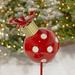 The Holiday Aisle® Polka Dot Christmas Ball Ornament Garden Stake Metal in Red | 25.98 H x 7.09 W x 7.09 D in | Wayfair