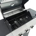 Prenell Arlmont & Co. 3 - Burner Liquid Propane Grill w/ Side Burner & Cabinet Stainless Steel in Black/Gray | Wayfair