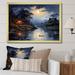 Wade Logan® Vietnam Moonlit Serenade Landscape I Framed On Canvas Print Metal in Black/Blue/Orange | 30 H x 40 W x 1.5 D in | Wayfair