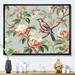 Red Barrel Studio® Chinoiserie w/ Birds & Peonies XII - Floral Canvas Wall Art Canvas, Cotton in White | 36 H x 36 W x 1.5 D in | Wayfair