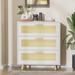 Bay Isle Home™ Addaline 53.9 Sideboard Wood/Metal/Wicker/Rattan in White | 31.5 H x 15.7 W x 27.6 D in | Wayfair DCAF3413632340C69A655E8DCD559F2D