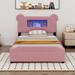 Isabelle & Max™ Akenya Full Size Upholstered Storage Platform Bed w/ LED & USB Upholstered, Wood in Pink | 47.6 H x 55.9 W x 79.1 D in | Wayfair