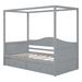 Latitude Run® Canopy Storage Bed Wood in Gray | 66.1 H x 41.3 W x 77.6 D in | Wayfair 3085CA3162F14F1FA13D410C797CC253