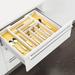 Rebrilliant Massiel 2" H x 21" W x 17" D Adjustable Flatware & Kitchen Utensils Drawer Organizer, Bamboo in Brown/White | Wayfair