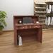 Ebern Designs Mono 31.5" Walnut Reception Desk w/Transaction Counter Multifunctional Front Desk Wood in Brown | 41.3 H x 31.5 W x 19.7 D in | Wayfair