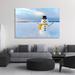 The Holiday Aisle® Framed Canvas Wall Art Decor Chrismas Painting, Cute Small Snowman Decoration Painting For Chrismas Gift, Office, Dining Room | Wayfair