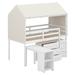 Harper Orchard Mareike Twin Size Loft Bed w/ Rolling Cabinet, Shelf & Tent, Wood in White | 76.4 H x 39.3 W x 78.3 D in | Wayfair