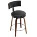 George Oliver Joah Swivel Upholstered Counter & Bar Stool Wood in Black | 35.8 H x 17.3 W x 20.1 D in | Wayfair 3C26B4030C5E442B9EB7DE421658F782