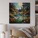 Loon Peak® River Azure Mirrors II - Lakes & Rivers Print on Natural Pine Wood in Brown | 15 H x 15 W x 0.78 D in | Wayfair