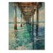 Rosecliff Heights Beach Photo Pier Reflections VII - Nautical & Beach Print on Natural Pine Wood in Brown | 20 H x 10 W x 0.78 D in | Wayfair