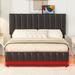 Brayden Studio® Christyl Vegan Leather Platform Storage Bed Wood & /Upholstered/Faux leather in Black | 42.9 H x 57.1 W x 80.3 D in | Wayfair