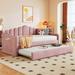 Latitude Run® Aarion Daybed Upholstered/Velvet in Pink | 40.6 H x 42.6 W x 81.3 D in | Wayfair 7CCB51D7285D4264B92E2AAEC99AD064