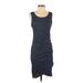 Treasure & Bond Casual Dress - Bodycon Scoop Neck Sleeveless: Blue Solid Dresses - Women's Size Medium