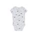 Carter's Short Sleeve Onesie: Gray Bottoms - Size 3 Month