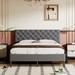 Linen Upholstered Bed, Queen Size Platform Bed Frame with Upholstered Headboard & Support Legs, No Box Spring Needed