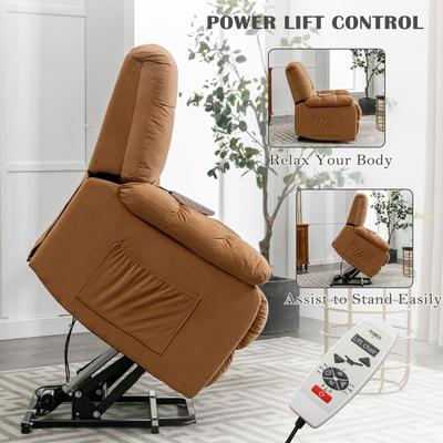 Massage Recliner Power Lift,with Heat and Vibration,Side Pocket