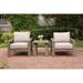Outdoor 3-Piece Bistro Set Club Chairs, Patio Furniture Sets Garden Riverside Conversation Sets with Cushions
