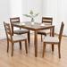 Slat Back Wood Dining Chairs Set of 4