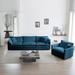 Livingroom Sectional Sofa Set Chenille Recliner Loveseat Couch with Pillows and Square Armrest, 3-seat Couch, Single Sofa