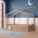 Twin Size Wood Bed House Bed Frame for Kids, Teens, Girls, Boys
