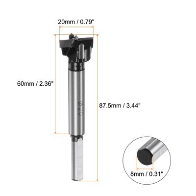 2pcs K30/C1 Tungsten Carbide Wood Hinge Drilling Forstner Drill Bits - Black