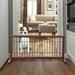 42-77 Inch Wide Wooden Dog Gate Expandable Baby Gate Free Standing Wire Mesh Pet Gate