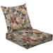 2-Piece Deep Seating Cushion Set Floral seamless art nouveau style women dresses vintage old retro Outdoor Chair Solid Rectangle Patio Cushion Set
