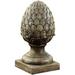 Luxenhome 14 Weathered Brown Mgo Artichoke Finial Statue Fiber Stone Outdoor Sculpture For Garden Patio Courtyard Deck Light Brown