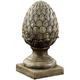 Luxenhome 14 Weathered Brown Mgo Artichoke Finial Statue Fiber Stone Outdoor Sculpture For Garden Patio Courtyard Deck Light Brown