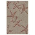 HomeRoots 5 x 7 ft. Red Starfish Indoor & Outdoor Area Rug - Red - 5 x 7