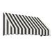 Awntech 5.375 ft San Francisco Fixed Awning Acrylic Fabric Black/White Stripe