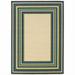 HomeRoots 6 x 9 ft. Ivory Mediterranean Blue & Lime Border Indoor & Outdoor Area Rug - Ivory - 6 x 9 ft.