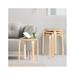 CintBllTer 4-Piece Wood Stools Set Stackable Wood Bar Stool Seat Round Backless Chairs for Room Patio Garden Kitchen