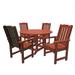 highwood Lehigh 5-piece Outdoor Dining Set - 48 Round Table Dining-height Rustic Red