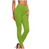 Fashion Stretch Yoga Pants for Women Solid Color High Waist Workout Tights Gym Exercise Girls Joggers(Available in Plus Size)(Mint Green M)