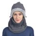 Fleece Balaclava Windproof Ski Face Mask for Men and Women Thermal Outdoor Hooded Hats Dark Gray