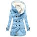 FAIWAD Women s Plaid Print Long Hooded Jacket Zipper Open Hoodie Sweatshirt Solid Color Trench Coat with Pockets